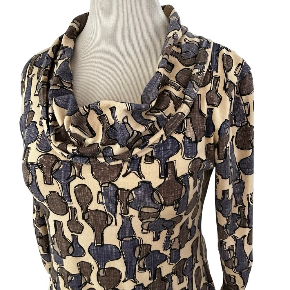 EFFIES HEART Art to Wear Julliard TOP M Knit Tunic Cowl Artsy Novelty Lagenlook - Picture 2 of 15